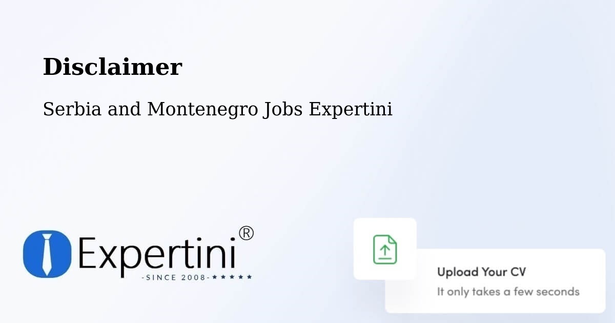Disclaimer – Nicolet - Serbia and Montenegro Jobs Expertini